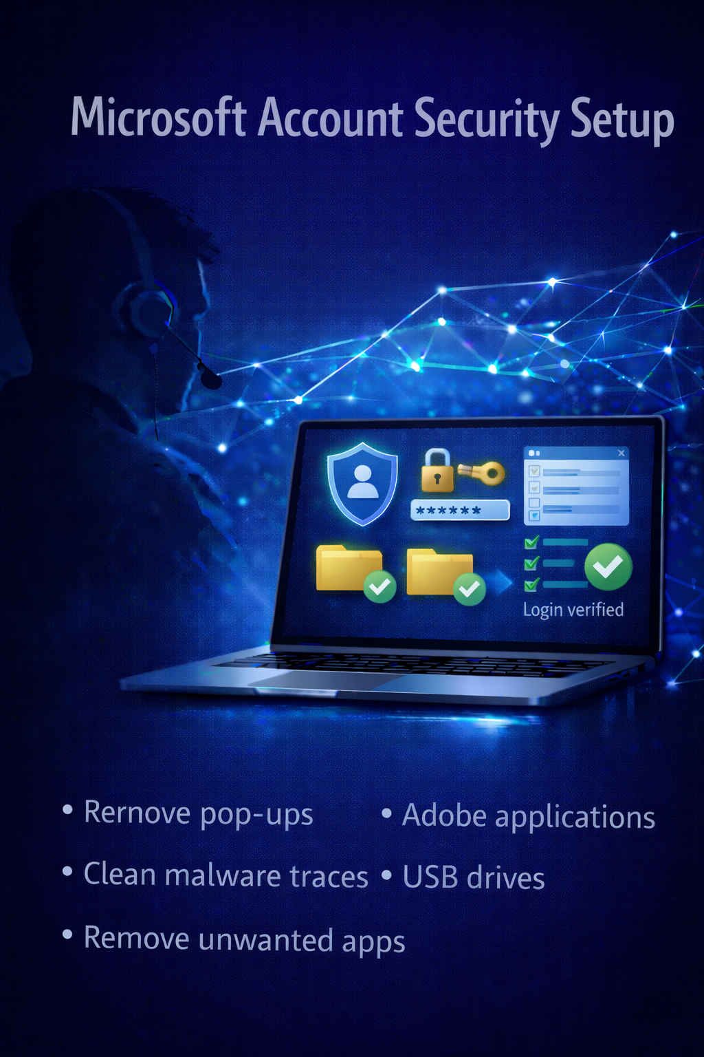 Microsoft Account Security Setup (Remote Support)