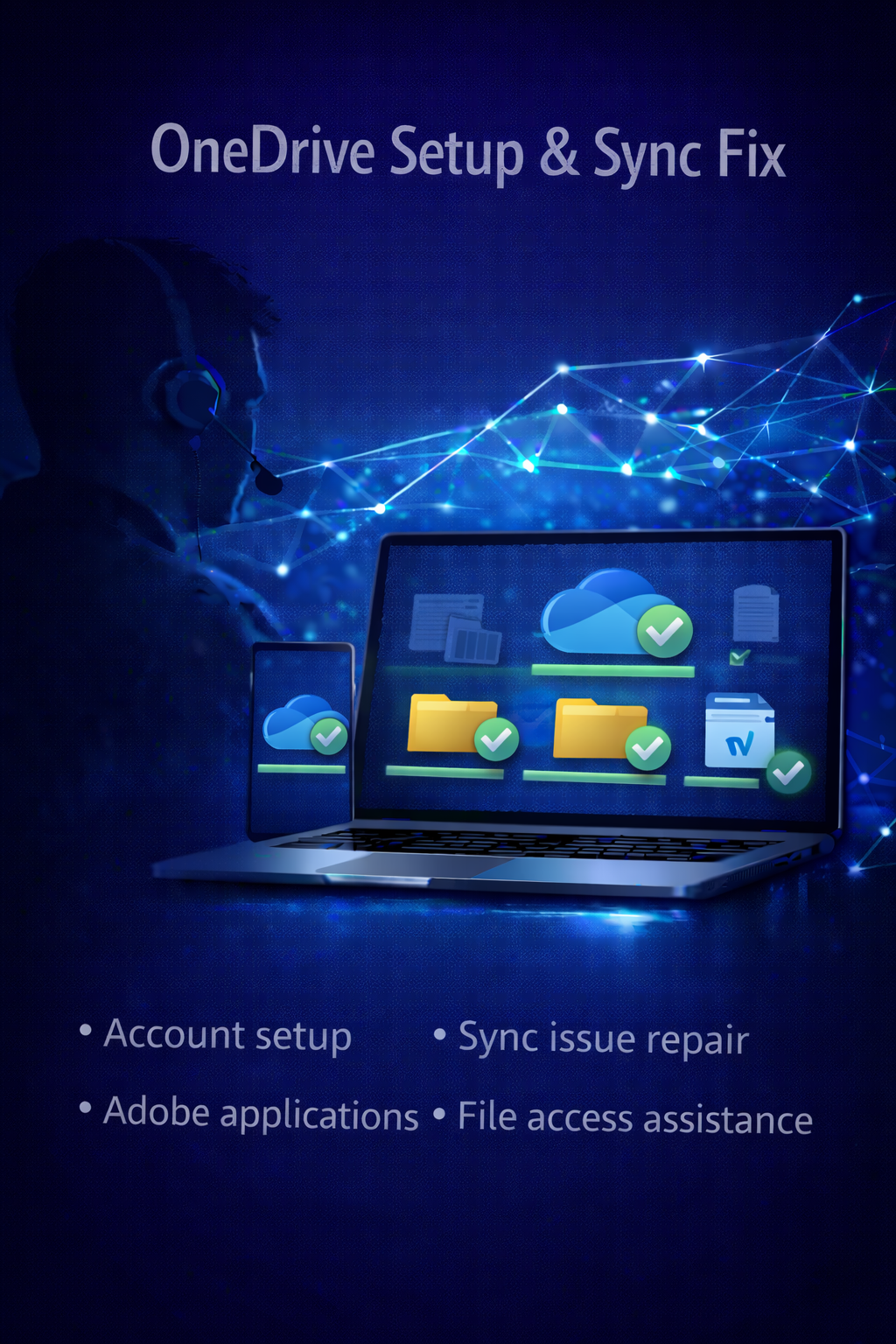 OneDrive Setup & Sync Fix (Remote Support)