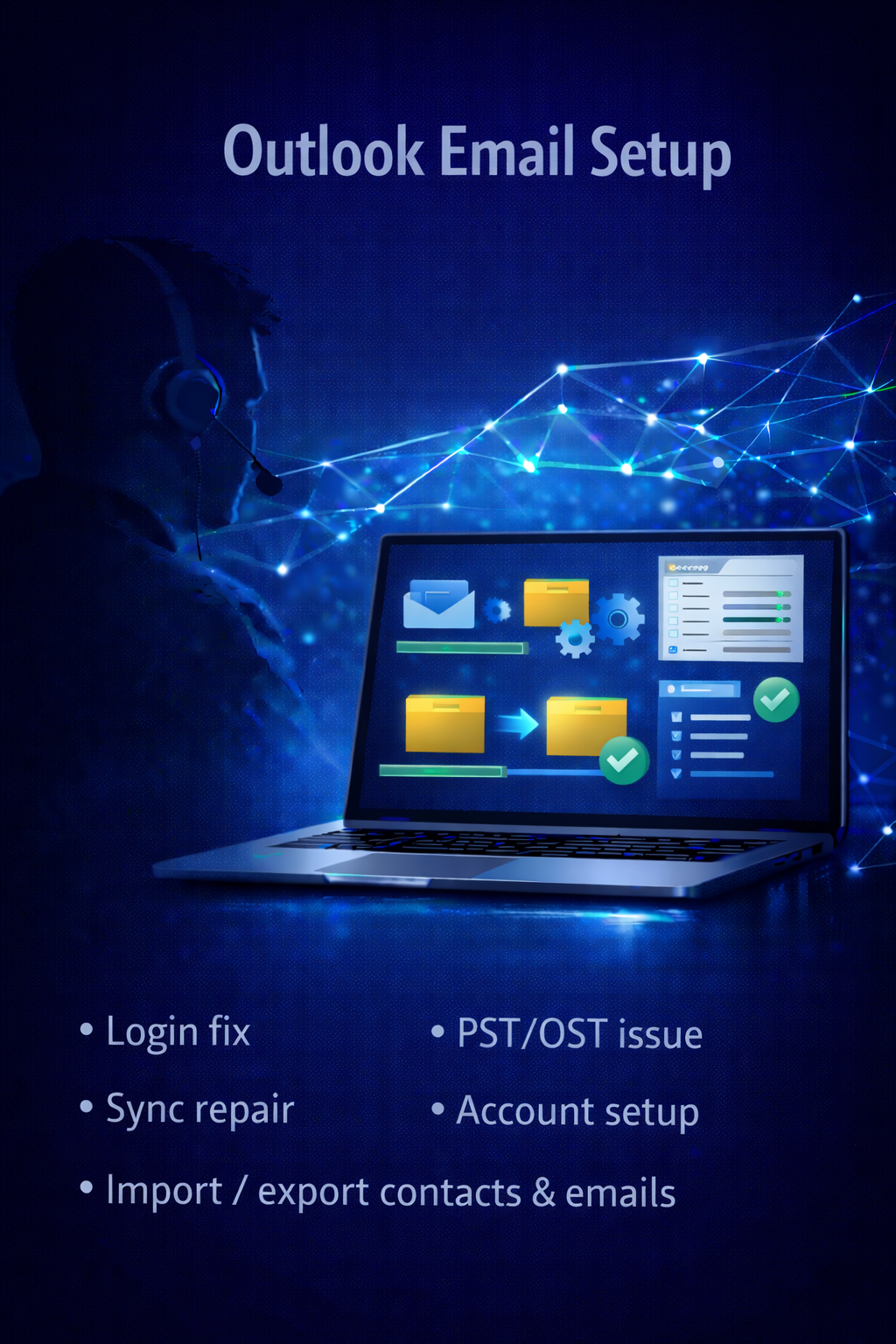 Outlook Email Setup & Repair for Windows or Mac (Remote Support)