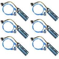 6-Pack PCIe 6-Pin PCI-E Power 16x to 1x Powered Riser Adapter Card w/ 60cm USB 3.0 Extension Cable & 6-Pin PCI-E to SATA Power Cable - GPU Riser Adapter