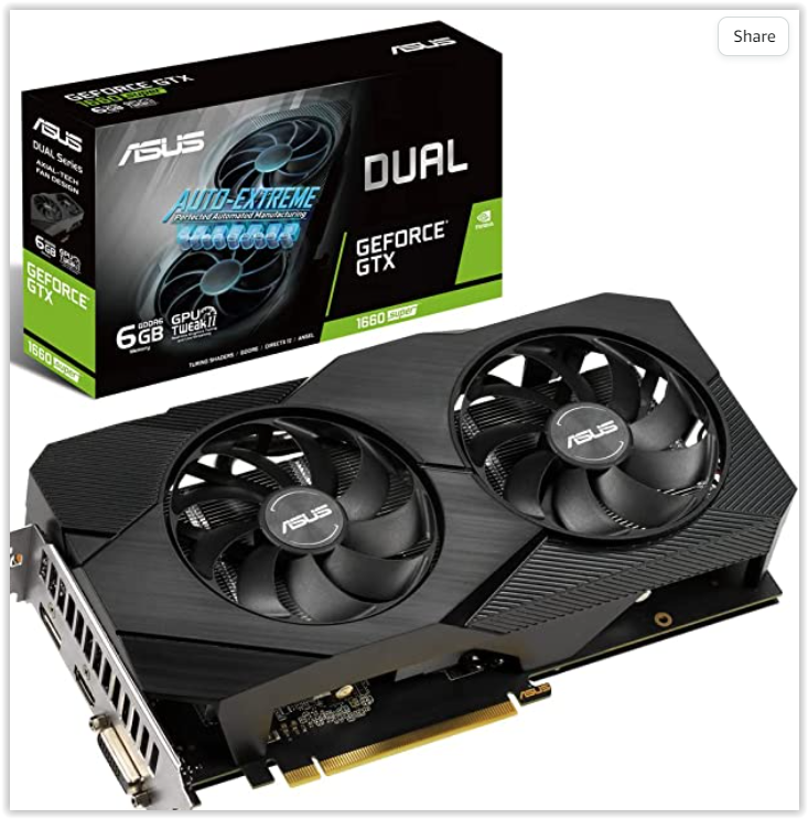 ASUS GeForce GTX 1660 Super Overclocked 6GB Dual-fan EVO Edition