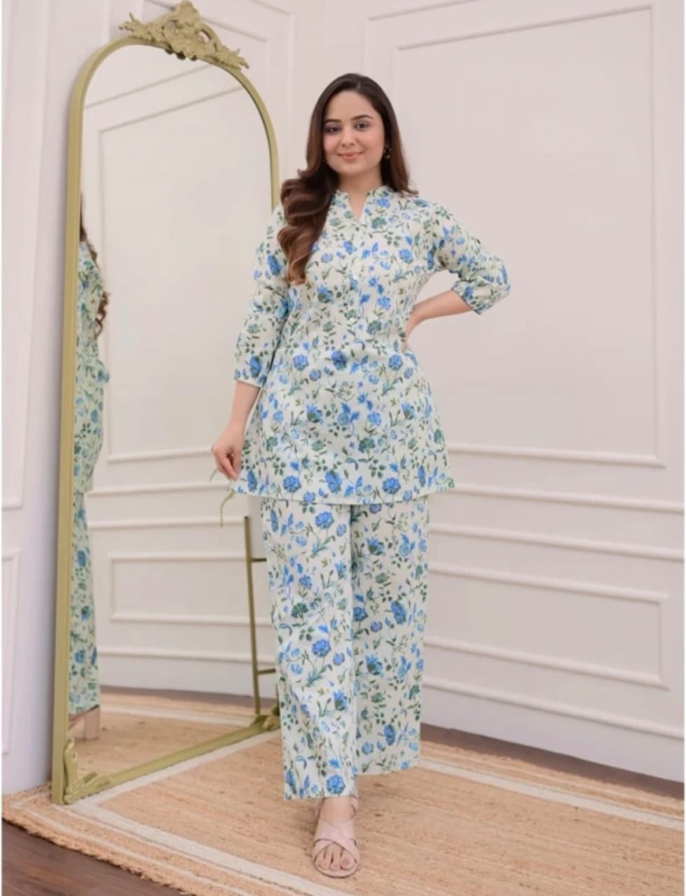 Floral Printed cord set