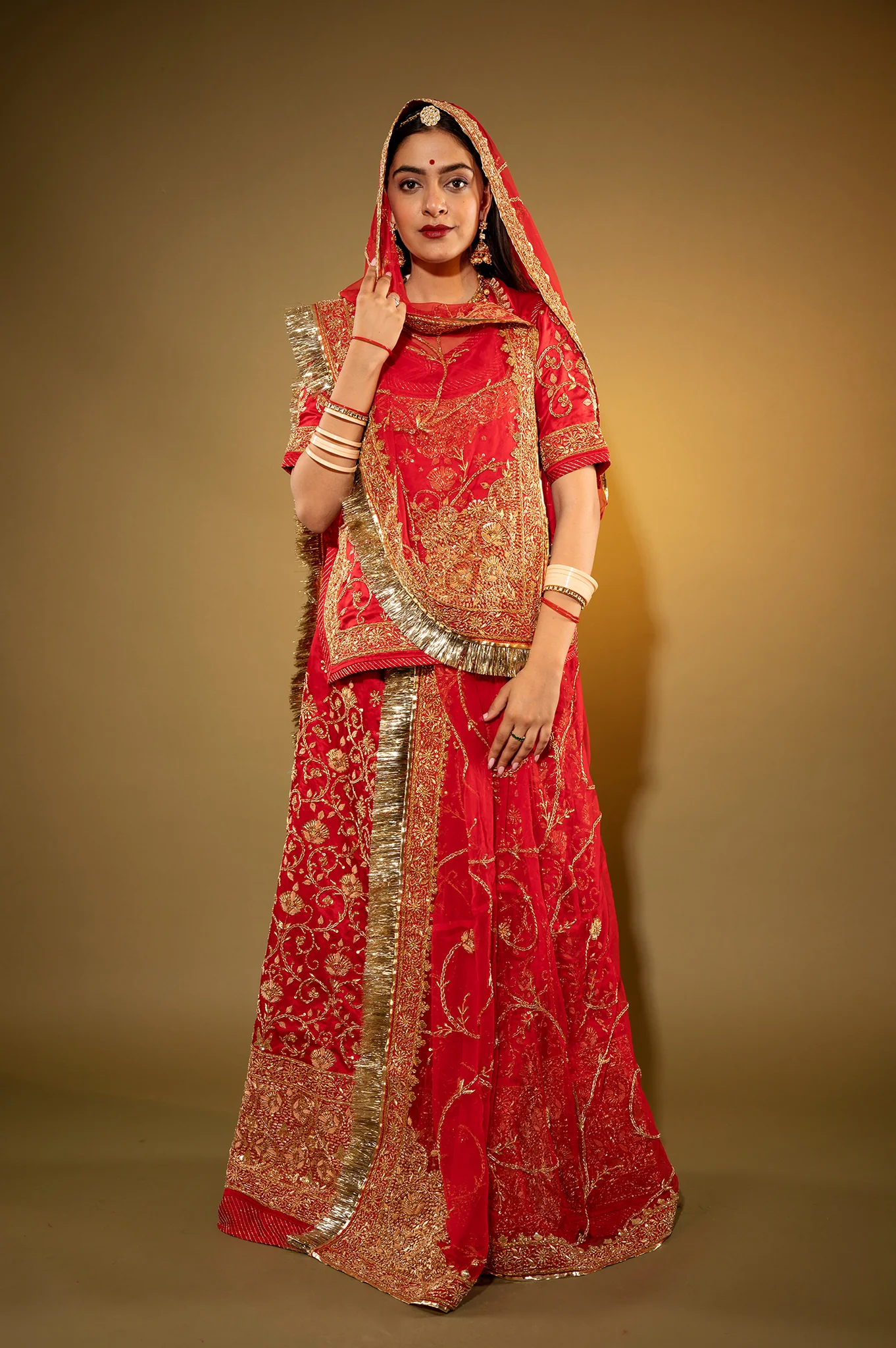 Red Bridal Lehenga