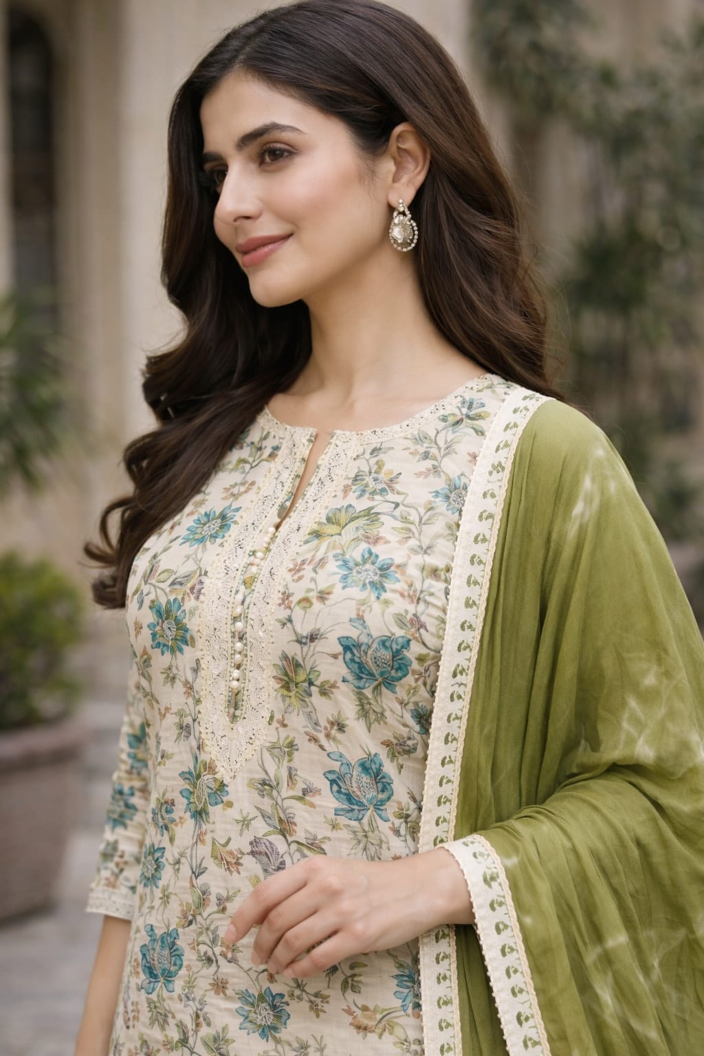 Floral Printed Cotton Kurta Set