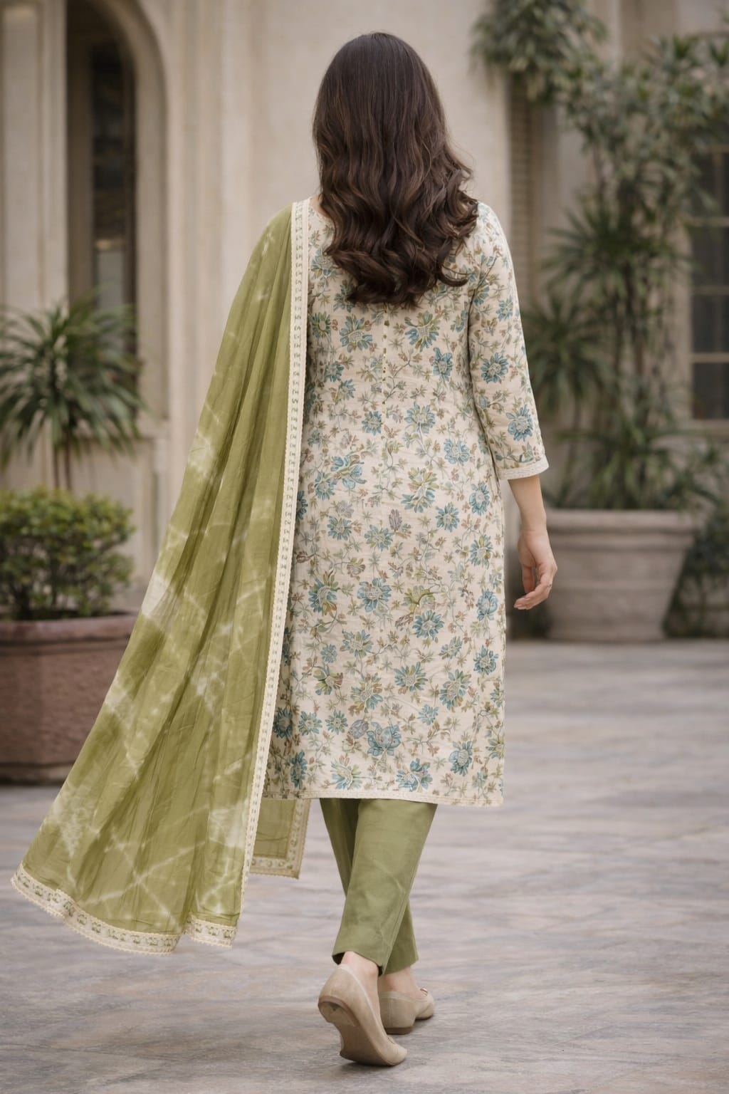 Floral Printed Cotton Kurta Set