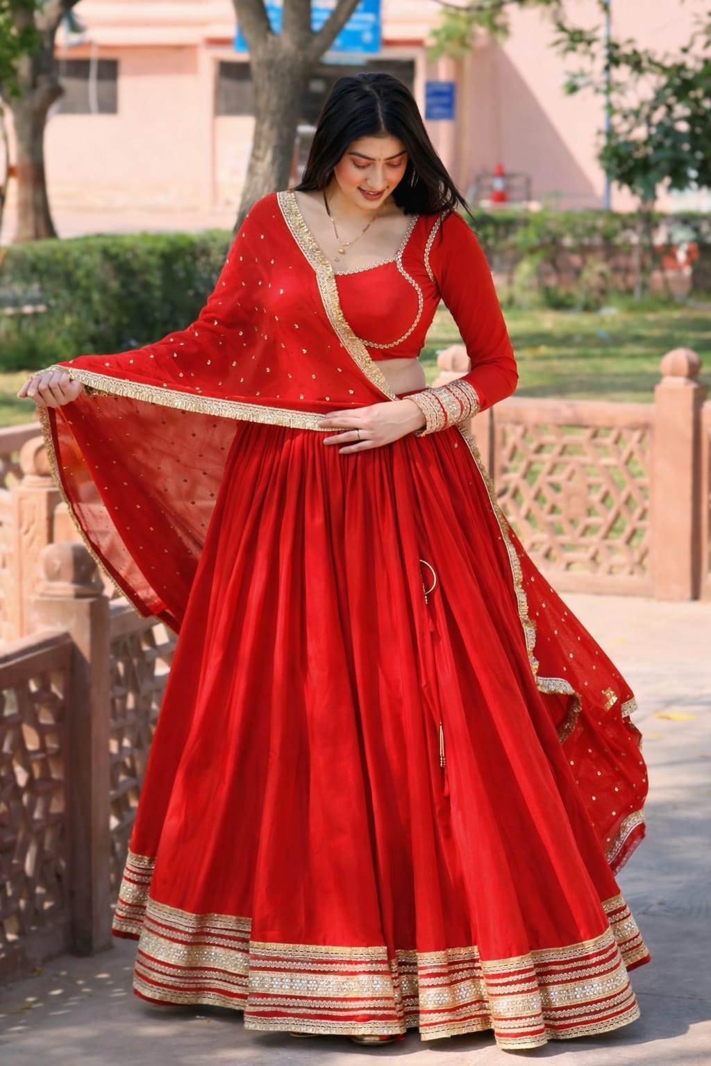 Elegant Red Lehenga Dress