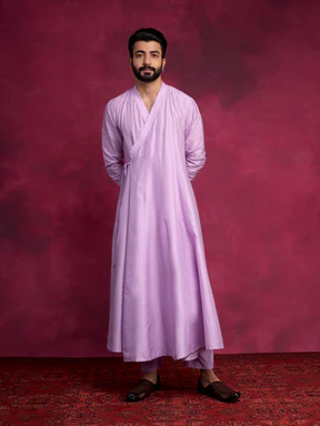 Lavender Cotton Kurta Set
