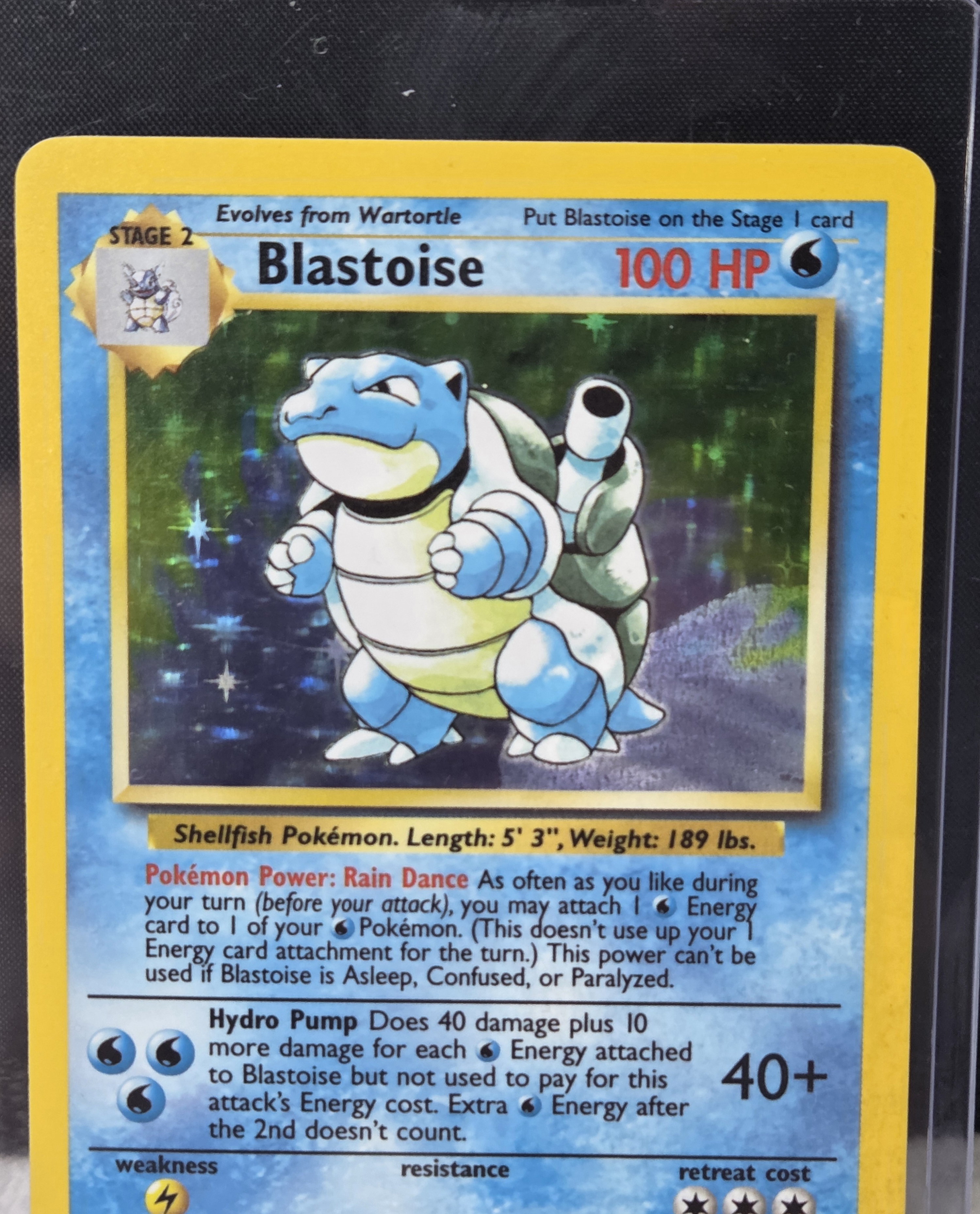 Vintage Pokémon TCG Blastoise Base Set 2/102 Holo Unlimited Holo Rare Card LP