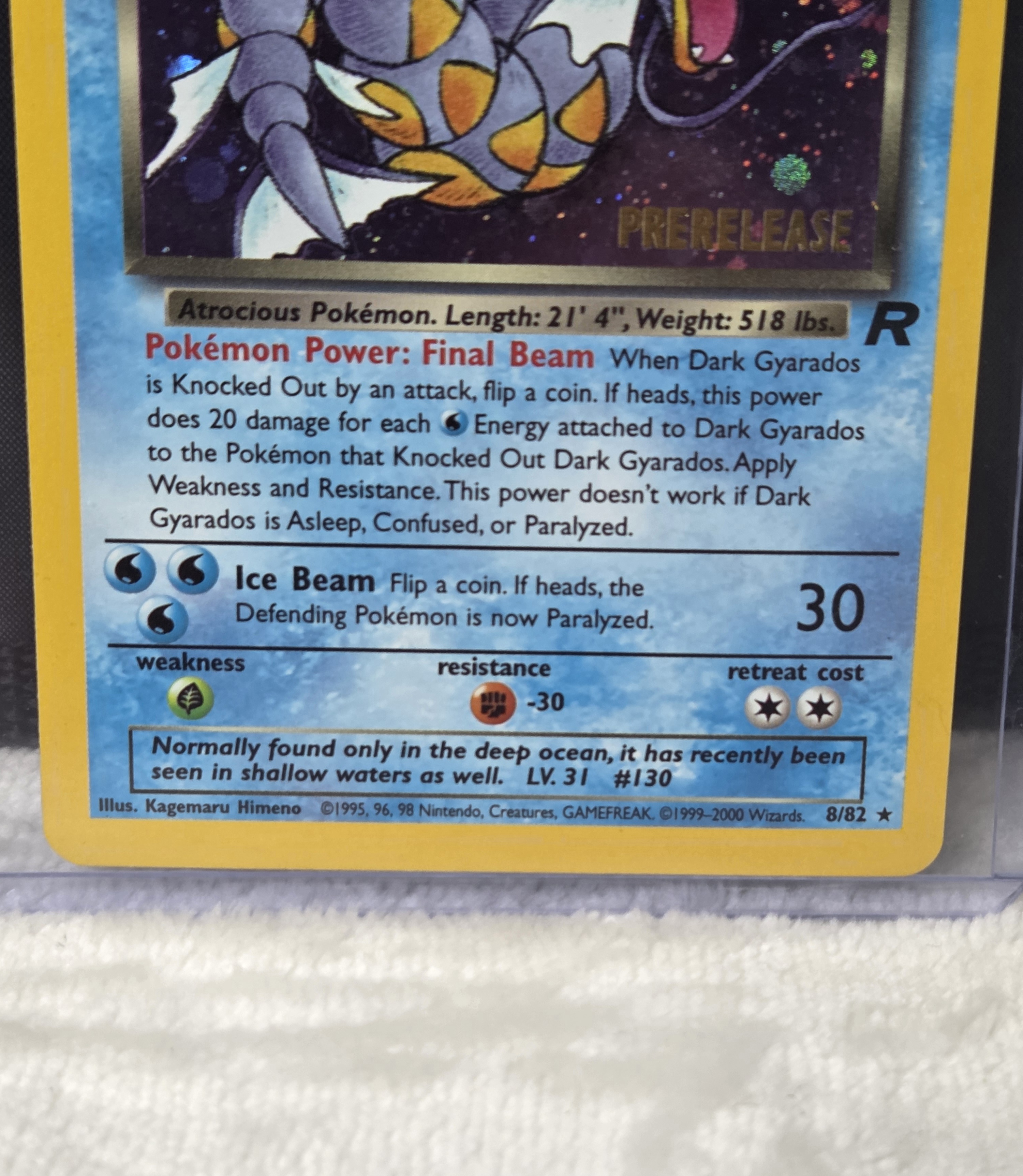 Vintage Pokémon TCG Dark Gyarados Team Rocket Prerelease 8/82 Promo Holo Rare Card LP