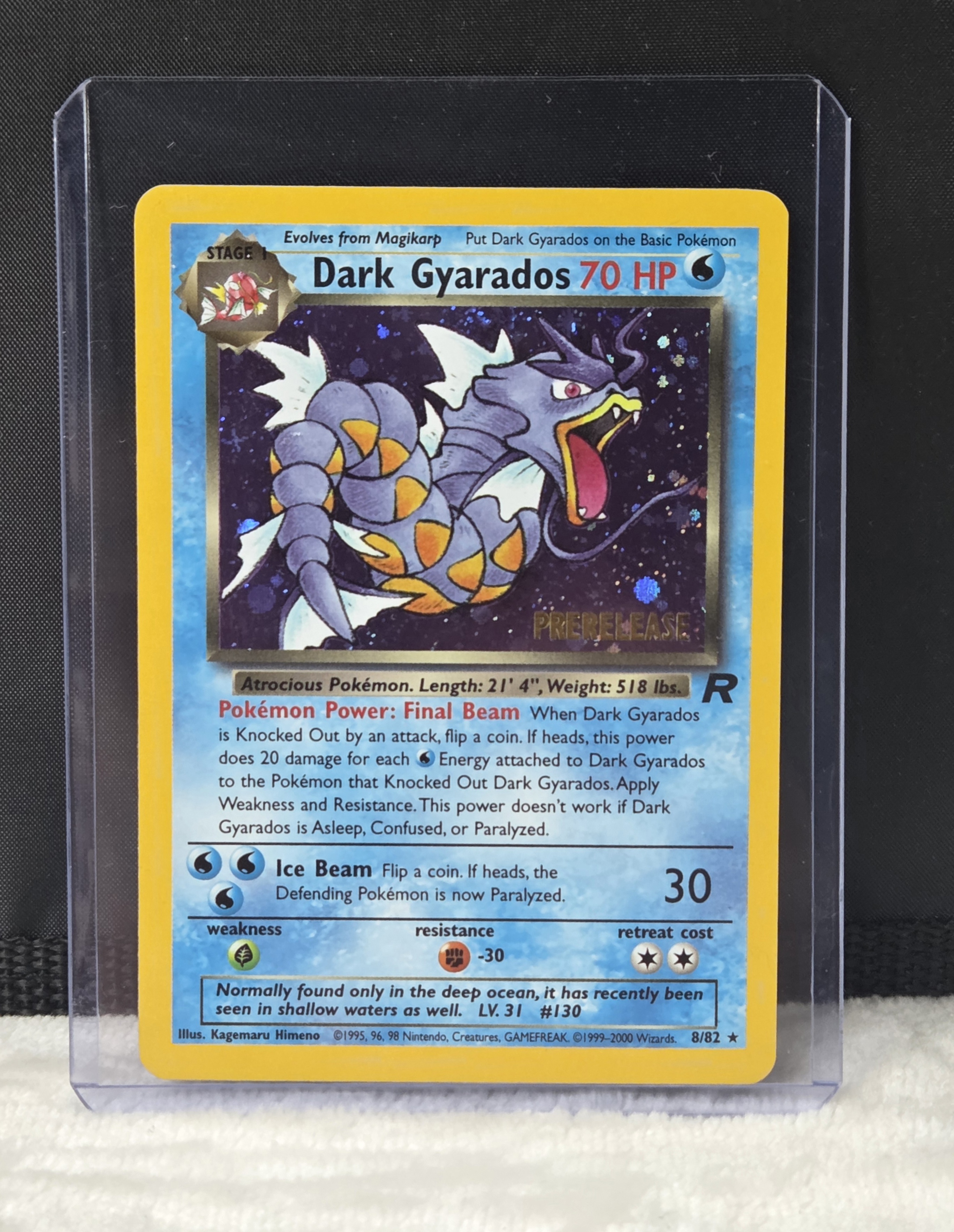 Vintage Pokémon TCG Dark Gyarados Team Rocket Prerelease 8/82 Promo Holo Rare Card LP