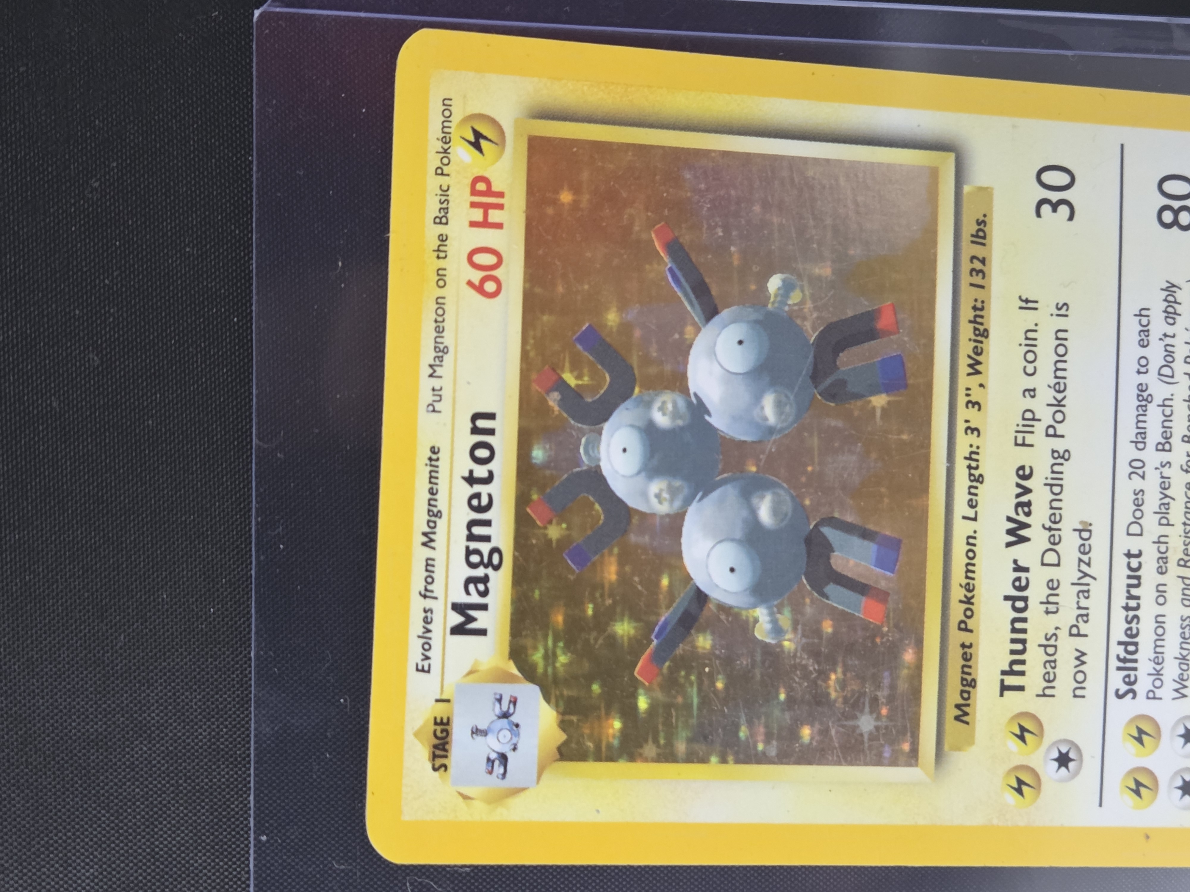 Vintage Pokémon TCG Unlimited Magneton Rare Holo 9/102 Card LP