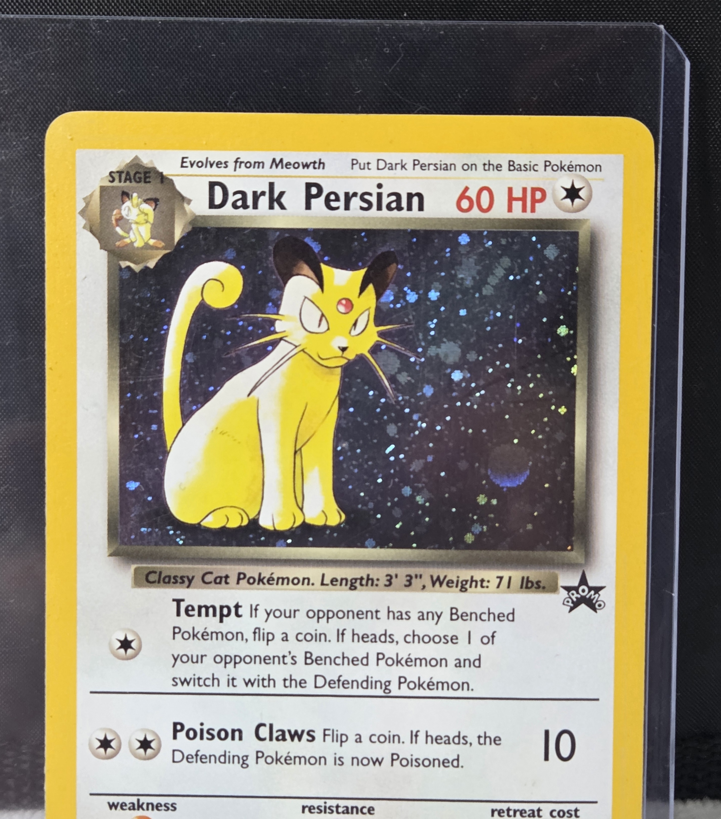 Vintage Pokémon TCG Dark Persian 17 Black Star Promo Holo Rare Card LP
