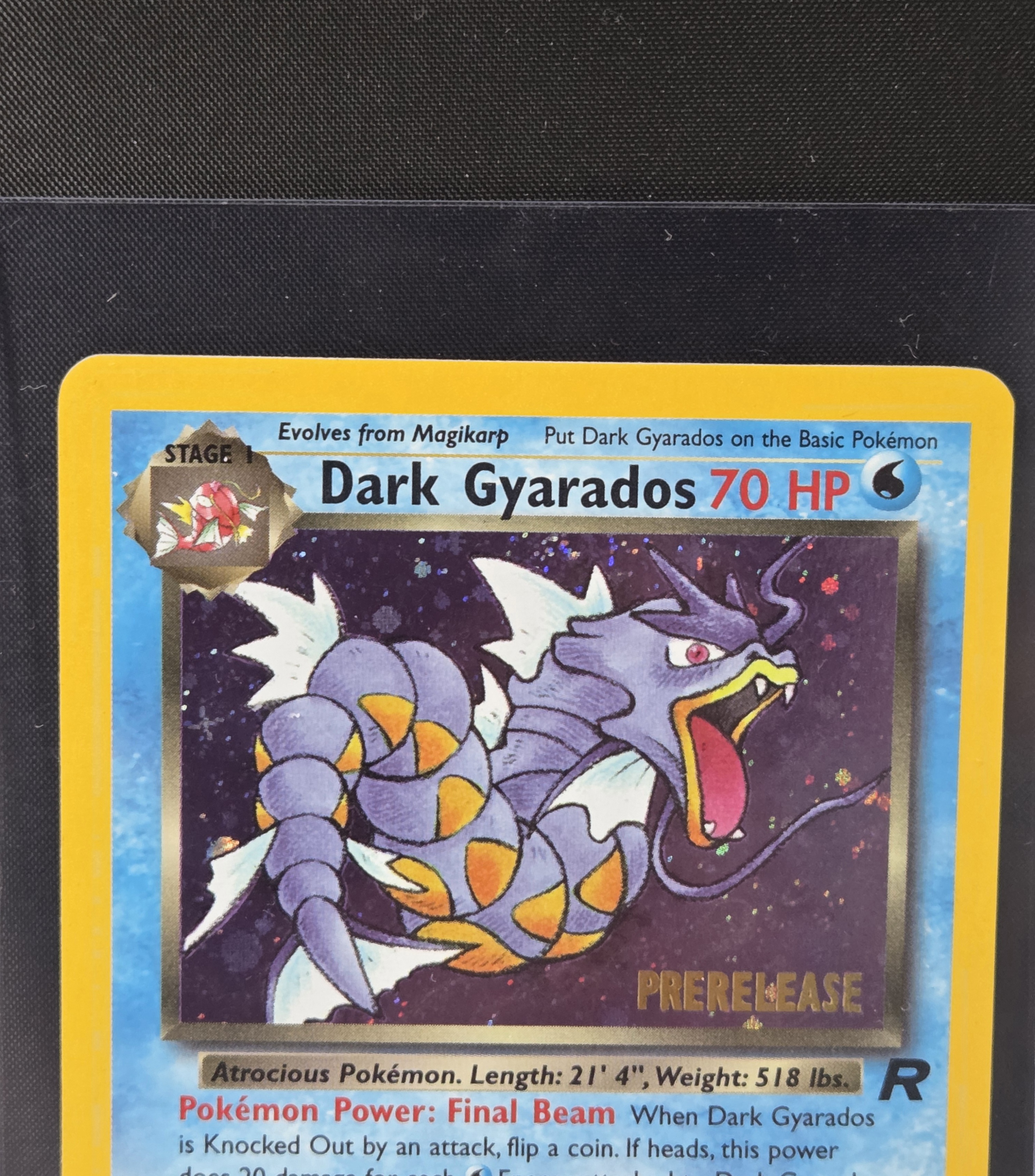 Vintage Pokémon TCG Dark Gyarados Team Rocket Prerelease 8/82 Promo Holo Rare Card LP