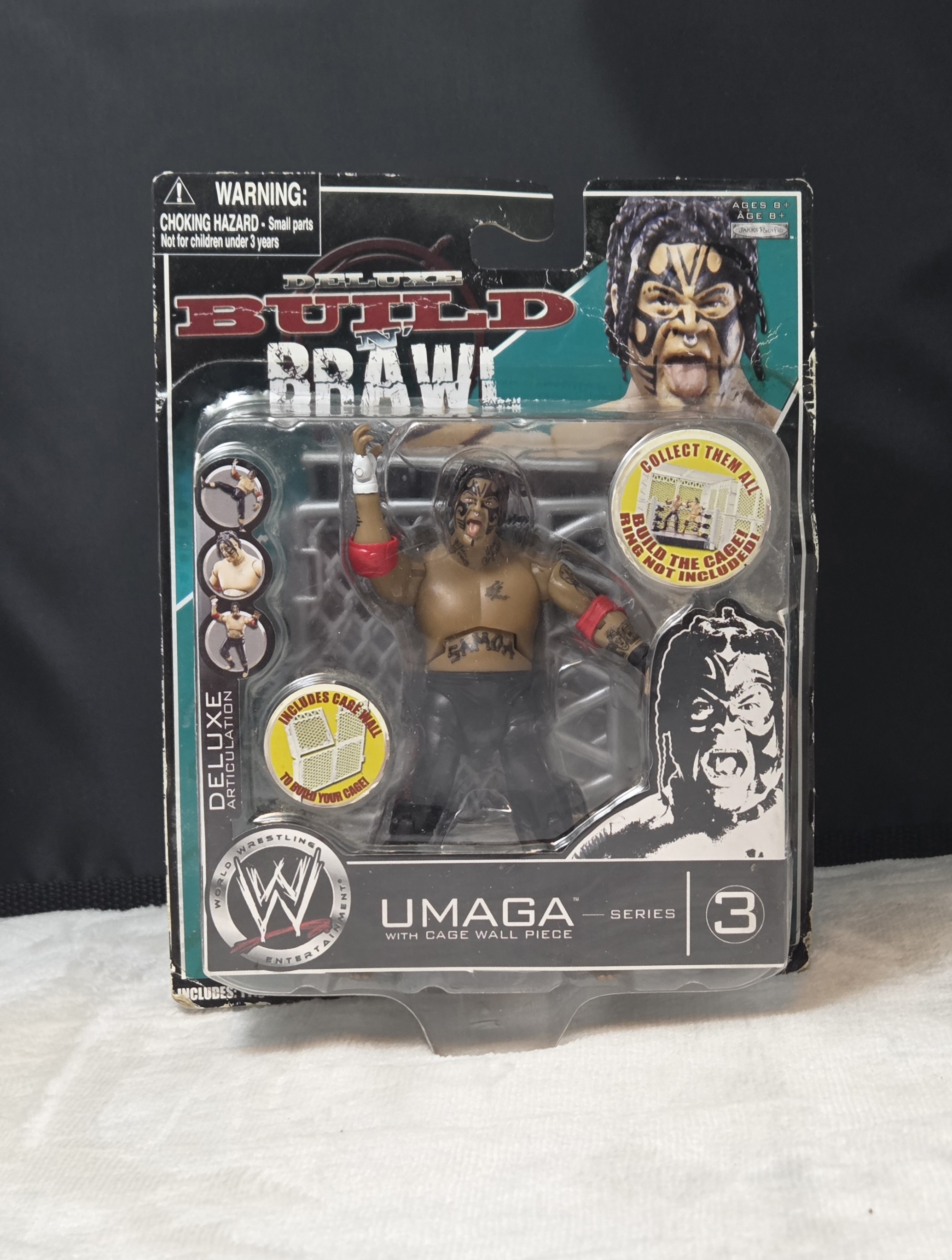 2008 WWE Jakks Pacific Deluxe Build 'N' Brawl Series 3 Umaga Wrestling Action Figure