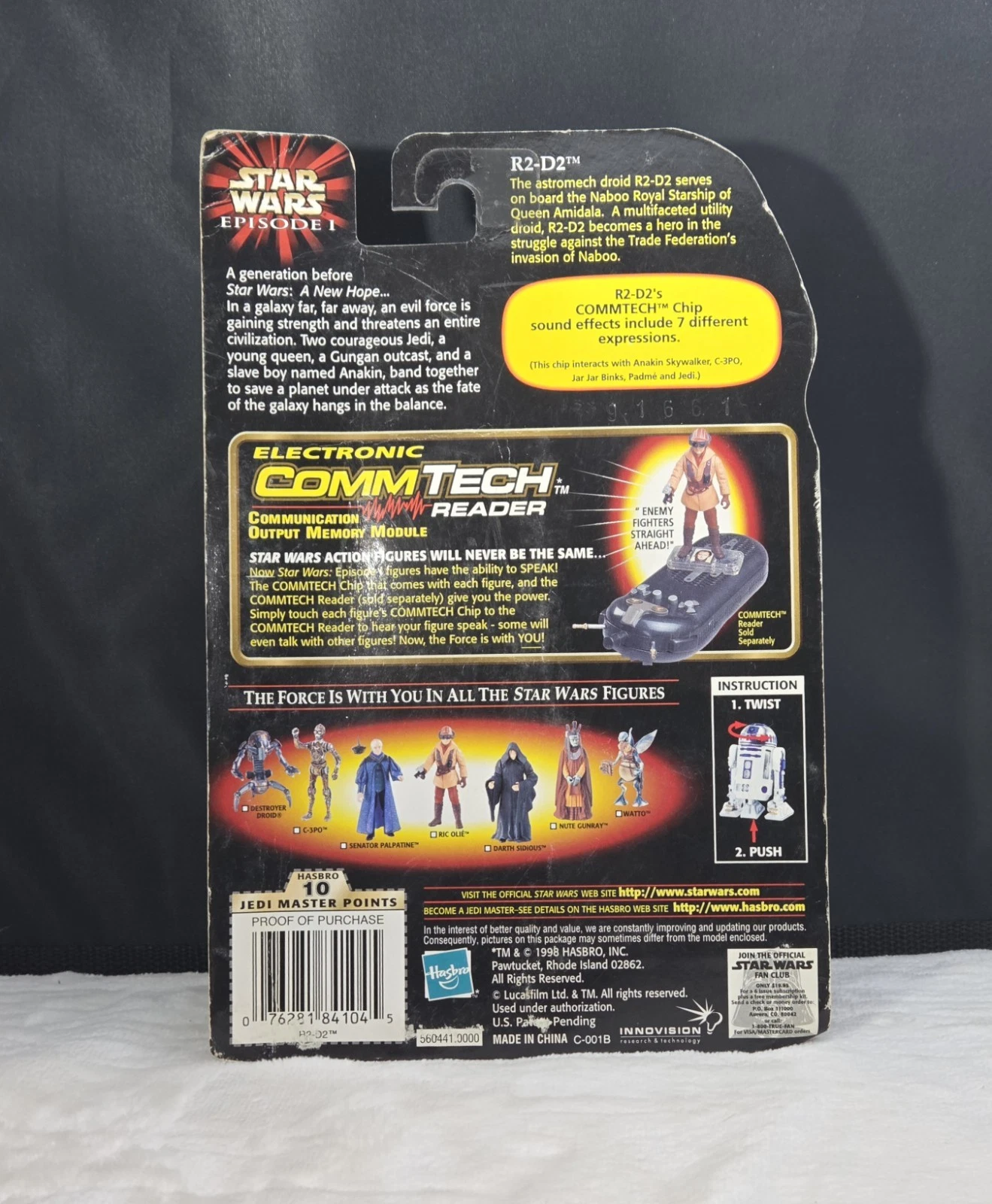 Set Of 2 Vintage 1999 Hasbro Star Wars Episode 1 CommTech Figures - R2-D2 & Battle Droid