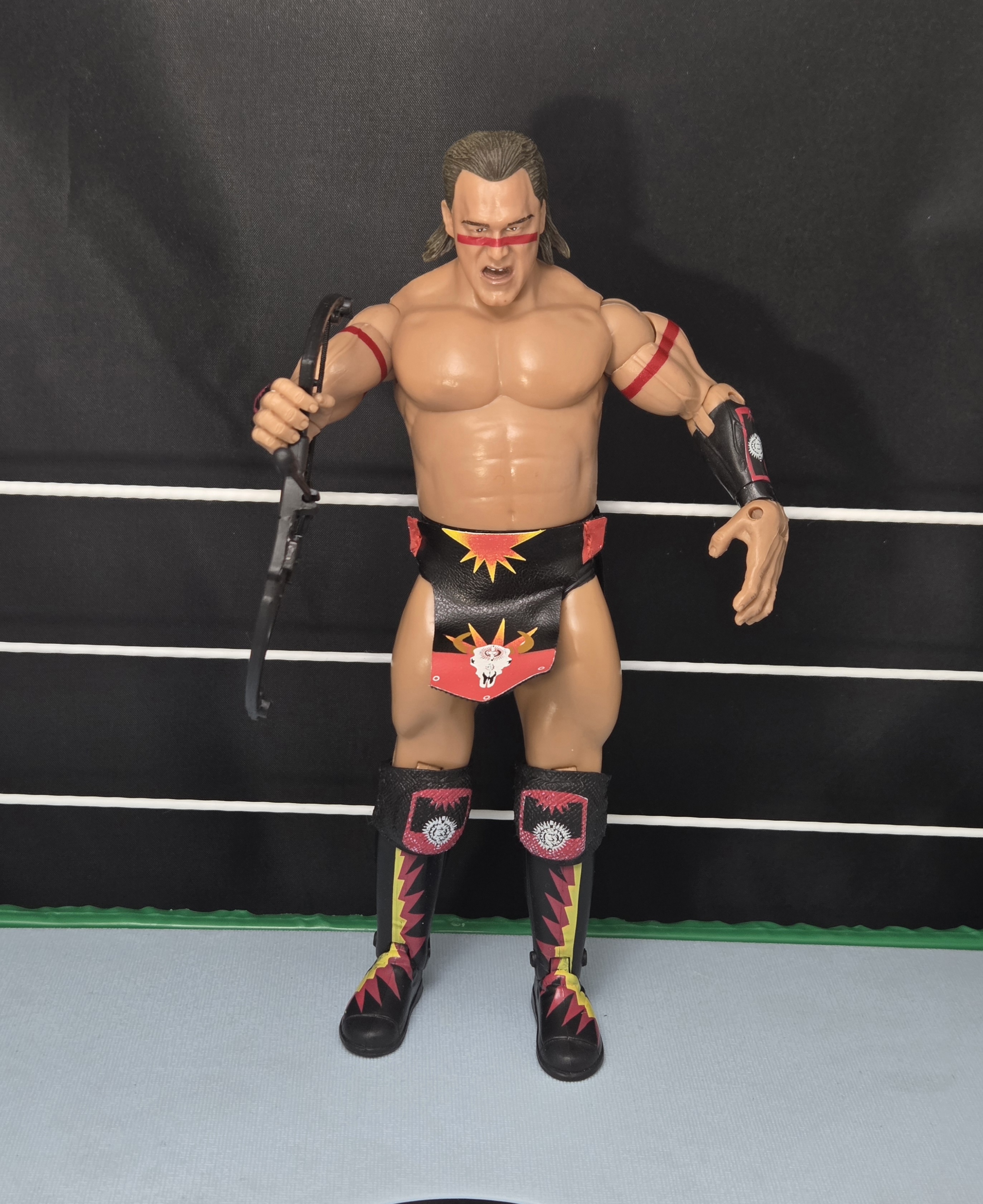 Vintage WWE 2004 Jakks Pacific Ruthless Aggression Tatanka Action Figure W/ Accessories