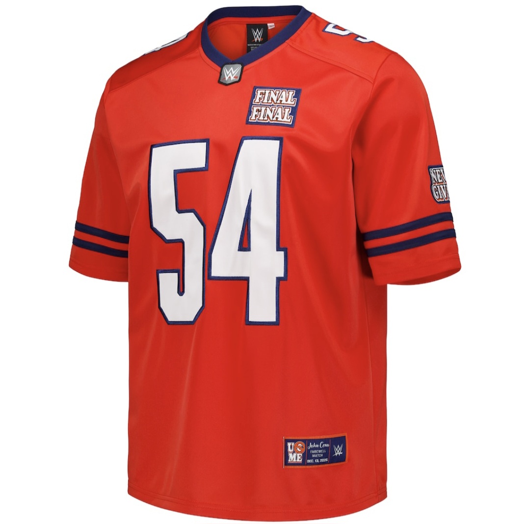 WWE Men's Red John Cena Final Match Football Jersey Size Large - Brand New