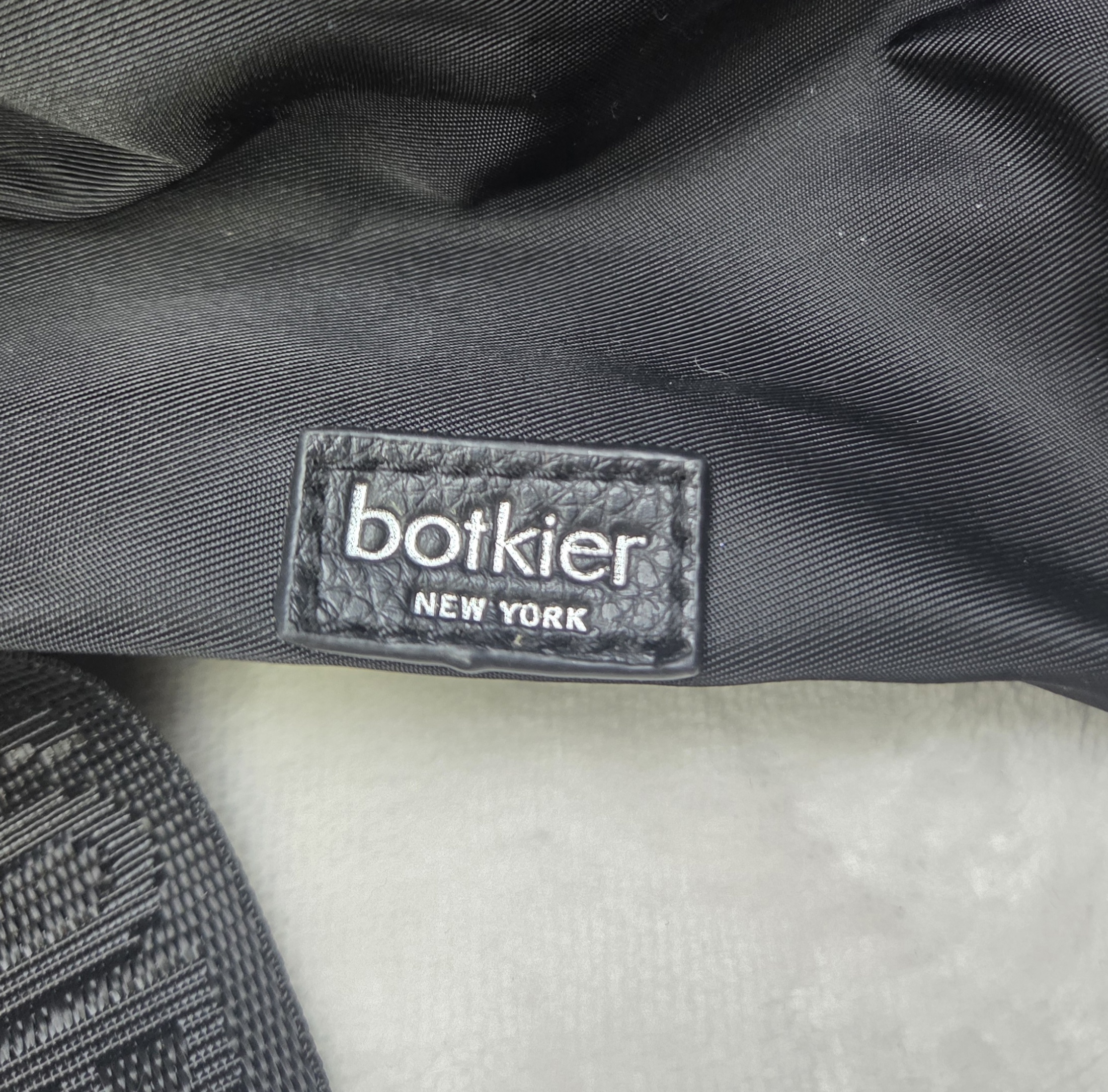 Botkier New York Mini Trigger Backpack Nylon Faux Leather Black Logo Straps Used