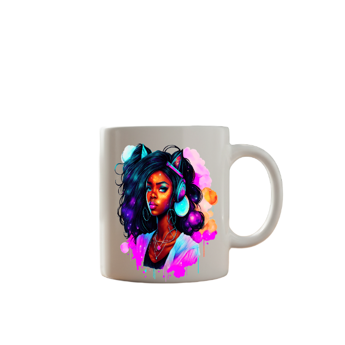 Colorful Cat Ear Headphones Mug