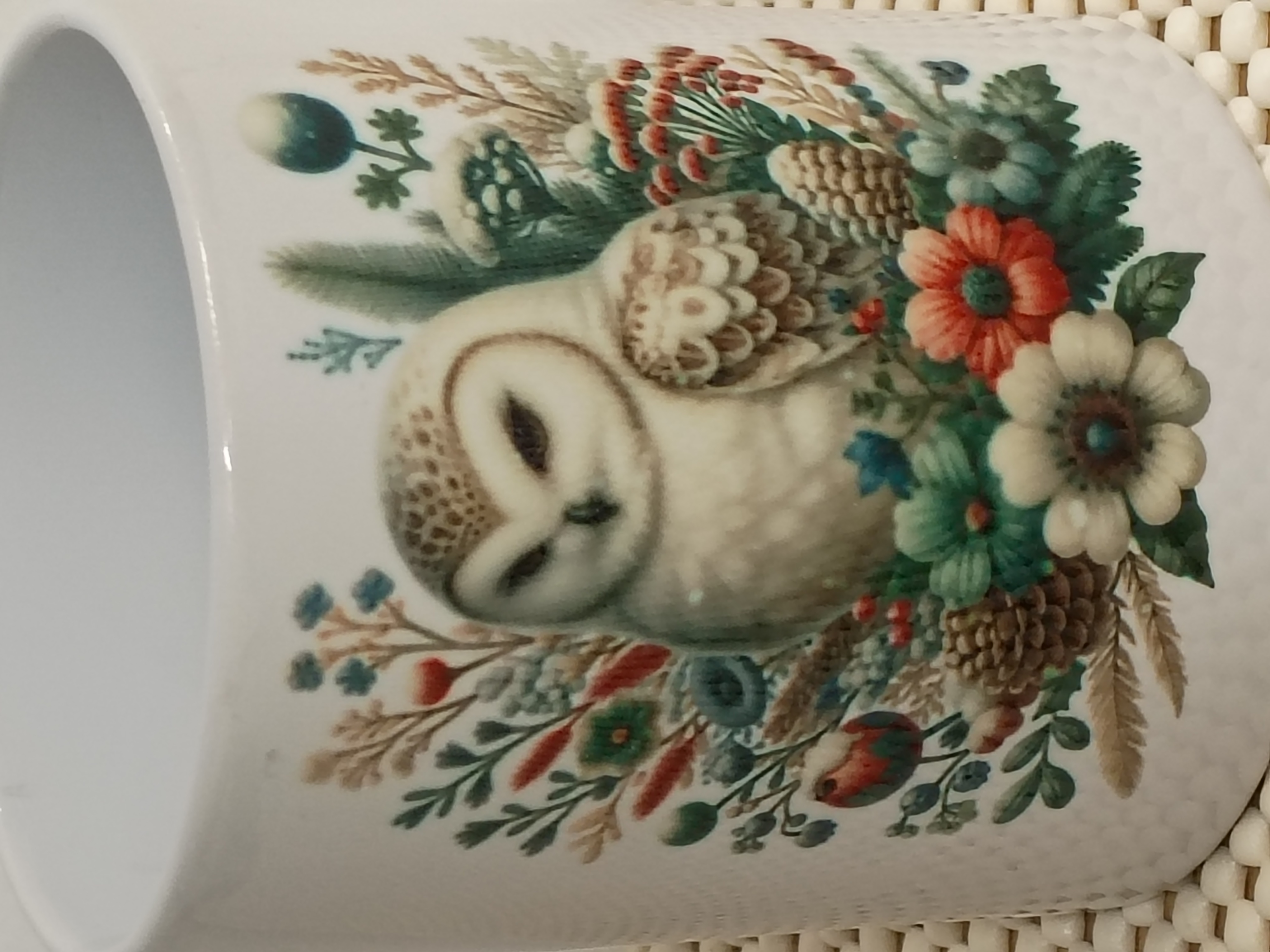 Owl & Floral Ceramic Mug