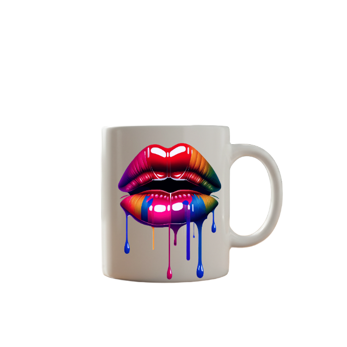 Colorful Dripping Lips Mug