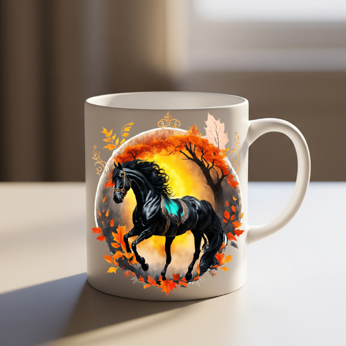 Autumn Black Stallion Mug