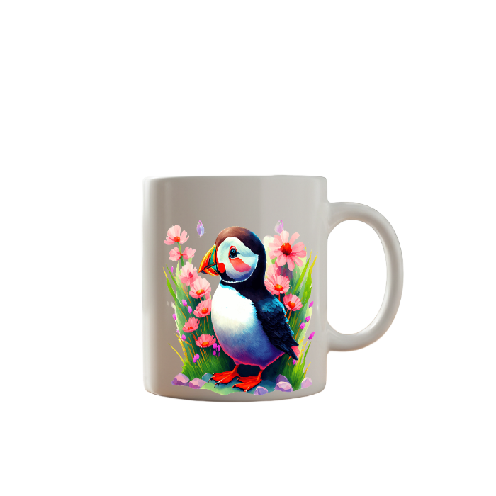 Puffin Floral Mug