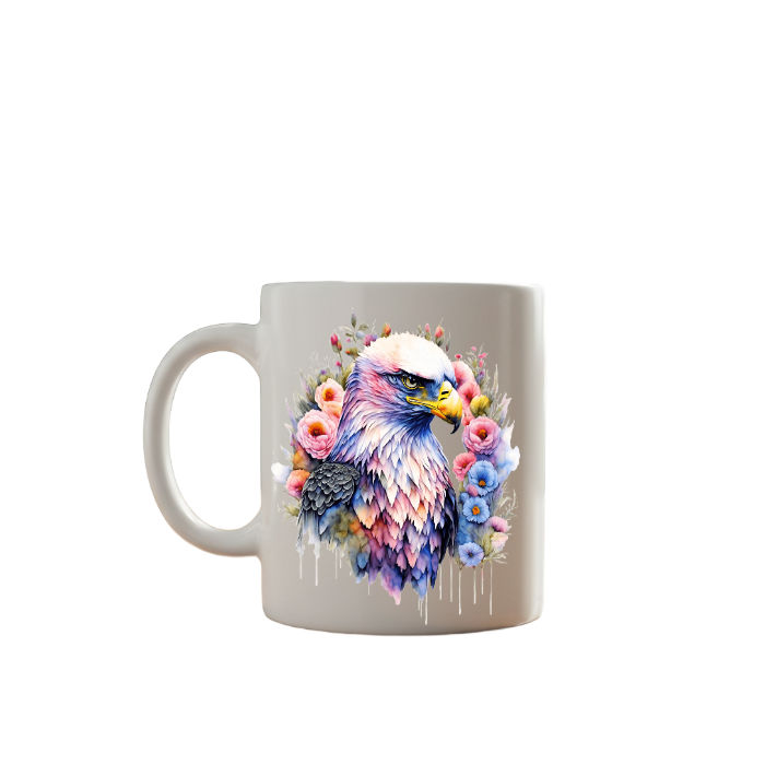 Floral Eagle Ceramic Mug