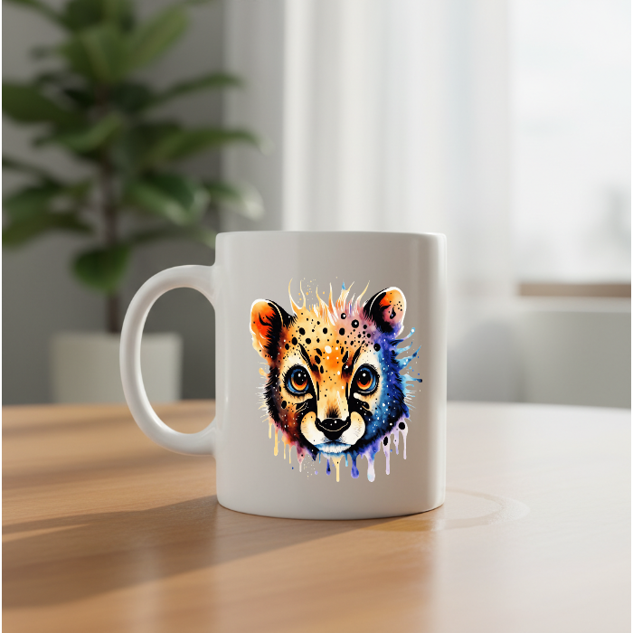 Colorful Cheetah Face Mug