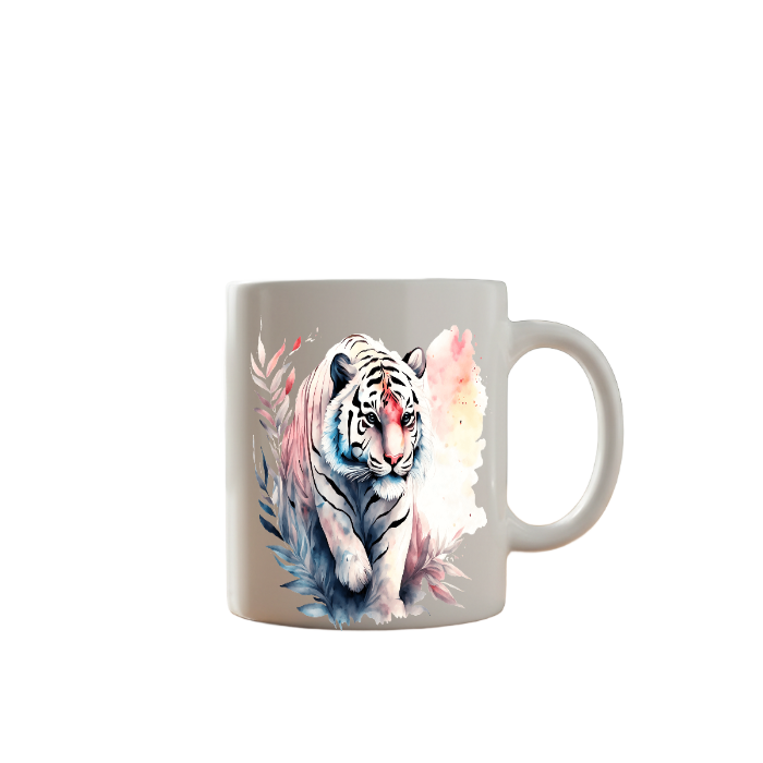 White Tiger Art Mug