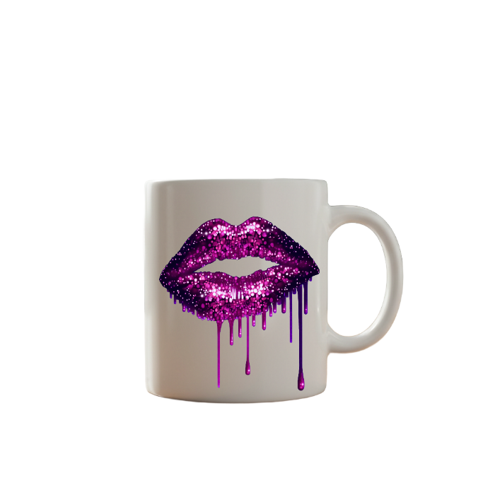 Glitter Lips Drip Mug