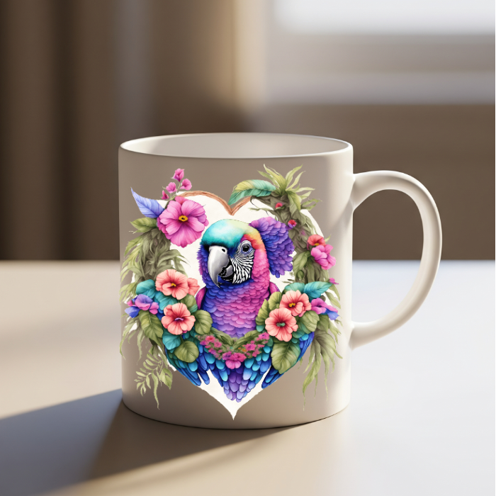 Parrot Floral Mug
