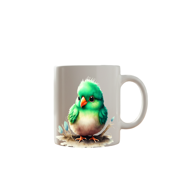 Green Bird Ceramic Mug