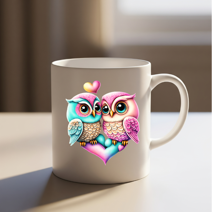 Colorful Owls Love Mug