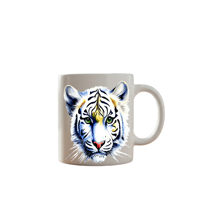 White Tiger Art Mug