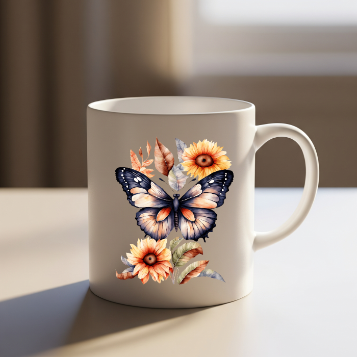 Butterfly & Sunflower Mug