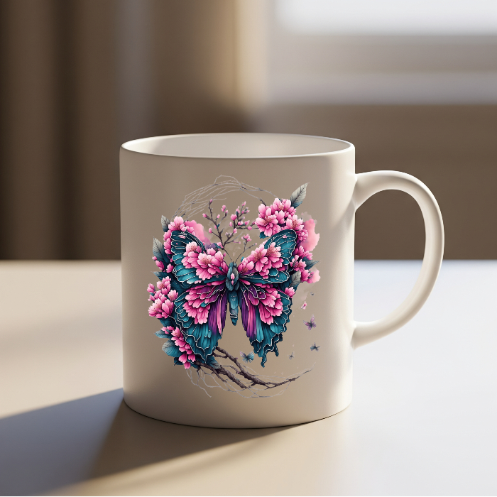 Butterfly Blossom Ceramic Mug