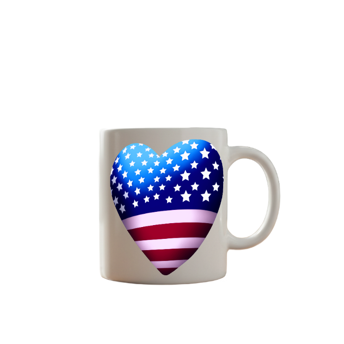 USA Flag Heart Mug