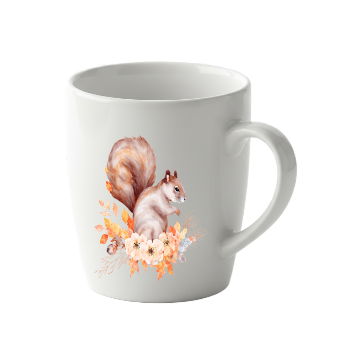 Squirrel Autumn Floral Mug