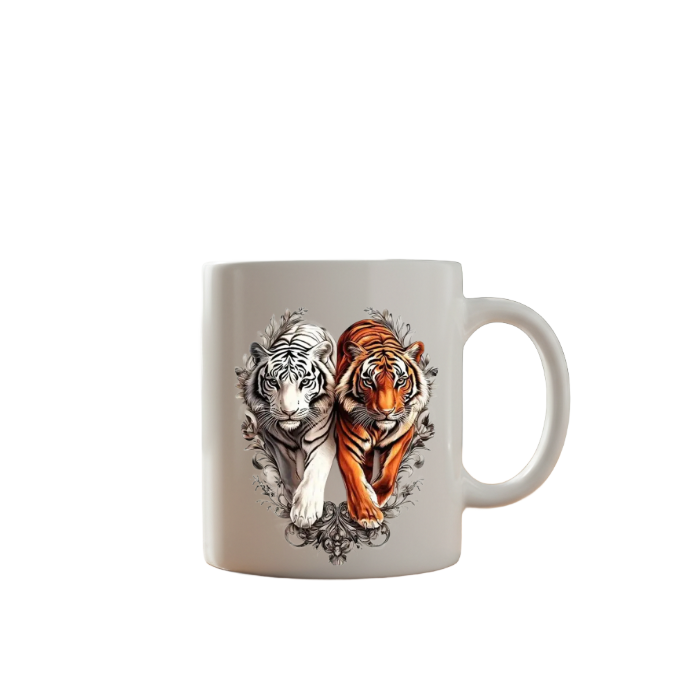 Double Tiger Ceramic Mug