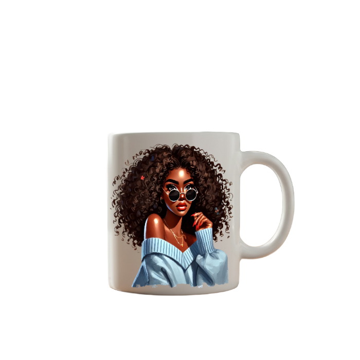 Curly Hair Art Mug