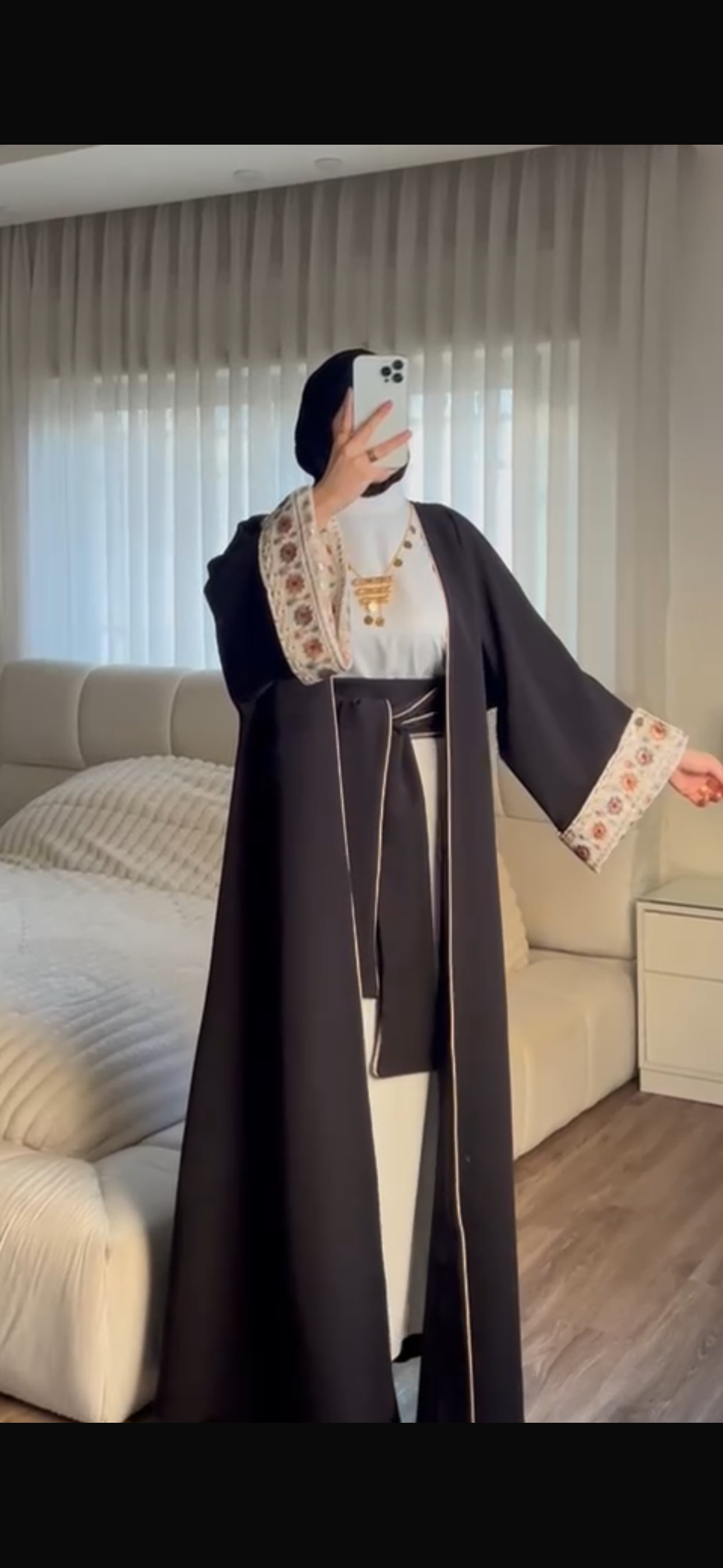 Elegant Embroidered Abaya