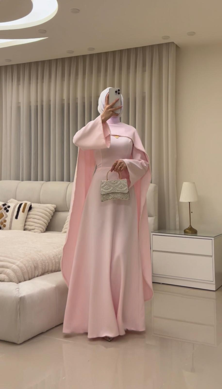 Elegant Pink Pearl Dress