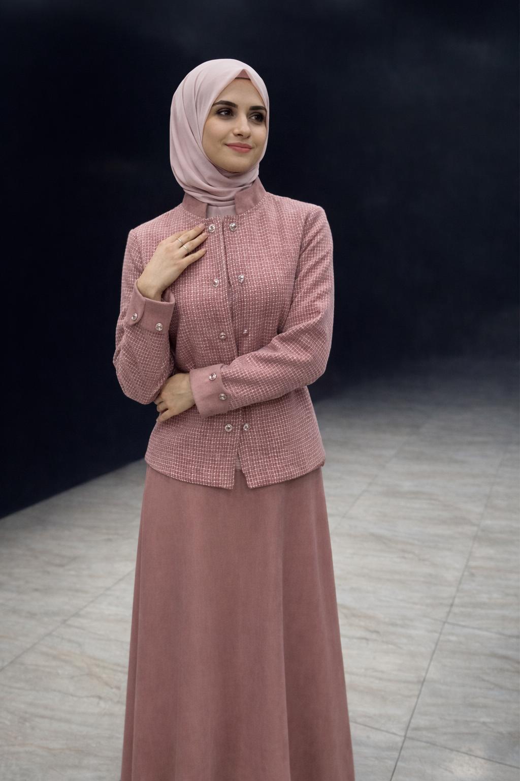 Elegant Pink Modest Suit