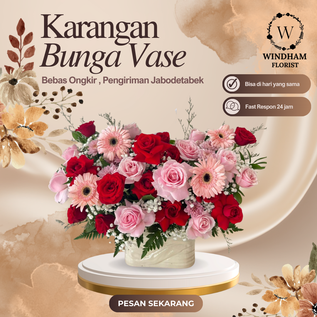 Karangan Bunga Vase