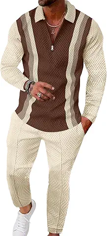 Men's Knit Retro Two-Piece Set