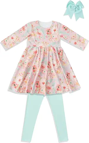 Floral Dress & Leggings Set