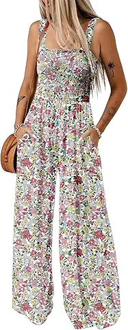 Floral Print Wide Leg Jumpsuit