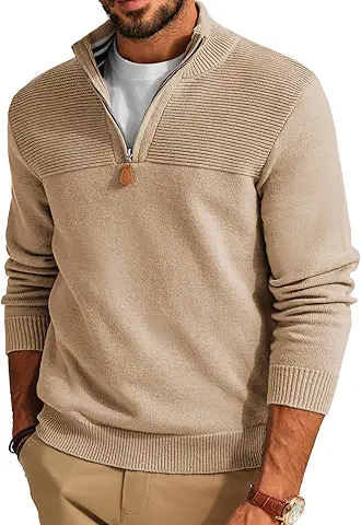 Men's Ribbed Quarter-Zip Pullover