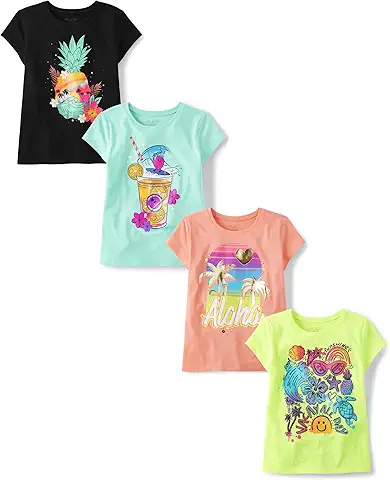 Girls' Tropical Print T-Shirt Set (4-Pack)
